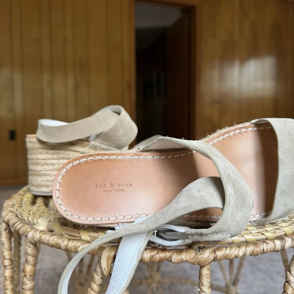Rag & Bone Womens Suede Slingback Pumps Gray Size 38.5/US 8.5 Made In Spain